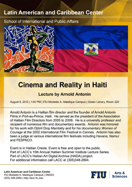 FIU | LACC LECTURE: "CINEMA AND REALITY IN HAITI" ON 8/9/12